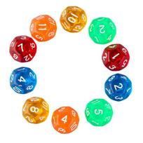 10Pcs Digital Number Cubes Corner For Kid Toys/Games Crystal Dice 12 Sided Dices 1 multi