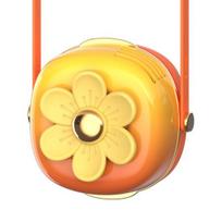 Handheld Fan with Lanyard USB Charging Portable Neck Hanging Mini Fan Cute geltona