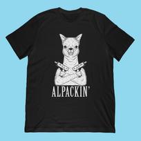 Alpackin' T-Shirt | Funny Alpaca Gangster Llama Shirt Gift 2XL