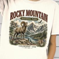 Rocky Mountain Shirt, Colorado National Park T shirt, Bighorn Sheep Shirt, Mountain Lake Tee, Hiking Nature Shirt 4XL