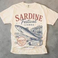 Sardine Shirt, Unisex Comfort Colors Tee, Vintage Lisbon Portugal Shirt, Sardine Festival Graphic Tee, Coastal Seafood Foodie Gift 2XL gray