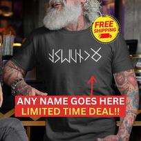 Personalized Runes Futhark Shirt, Custom Norse Mythology Tee, Unisex Viking Clothes M