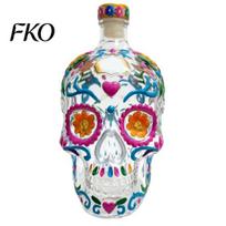 Home Bar Centerpiece Skull Shape Glass Whiskey Decanter, 350ml Liquor Bottle with Stopper, Industrial Style Barware 3D Gothic Decor,