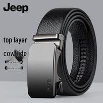 JEEP Men's Genuine Leather Automatic Buckle Belt 120-125cm