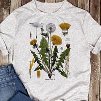 Dandelion Botanical T-Shirt - Vintage Dandelion - Dandelion Shirt L