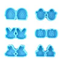 Ear Studs Resin Molds Bunny Epoxy Resin Casting for Jewelry Making DIY Crafts 1 mėlyna