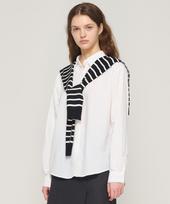 Cargo Bros For Woman Striped Layered Knit Cape (Black) Free
