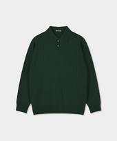 Vibrante Soft Washable Cable Collar Knit - Dark Green D.Green/M