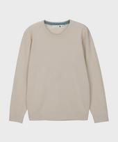 Basic House Uni Supima Semi-Overfit Round Neck Knit Cream Lwkt2101 Cr/095
