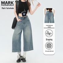MARK FAIRWHALE Women's High-Waist Wide-Leg Cropped Jeans S