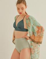 Bikini Bender Flora Ethnic Chiffon Robe Green (One Color)/One Size
