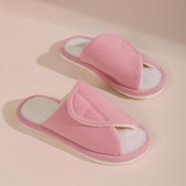 Household Indoor Velcro Cotton Slippers, Women's Warm Slippers, Plush Slippers 36-37 šviesiai rausvos spalvos