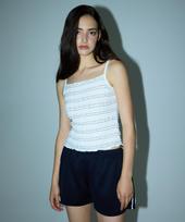 Dear Stalker Haru Frill Patterned Sleeveless - White White/Free