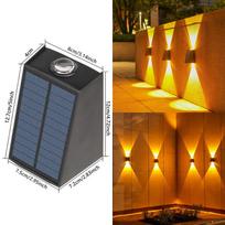 Lishi Solar Outdoor Convex Mirror Wall Lamp geltona šviesi spalva