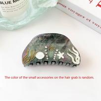 Starfish Ocean Shell  Hair Grab Pearl Acrylic Shark Clip Cute Rhinestone  Hair Claw  Girls Style B