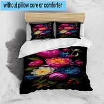 Floral Elegance In Bloom 3pcs Bedding,Including 1pc Duvet Cover And 2pcs Pillowcases Perfect for Christmas,Ideal for Bedroom, Dormitory 135cm*200cm
