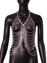 Luxurious Women's Rhinestone Waist Chain Party Jewelry Latest Design Crystal Body Chain Chest Top Chain Sexy sidabras