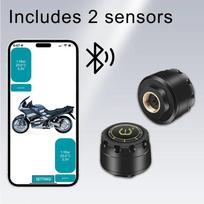 Motorcycle Car TPMS Tire Pressure Alarm Monitor Bluetooth 5.0 Apple IOS Android System Temperature Warning Sensors Tire Gauge 2-sensors