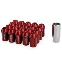 New 20pcs M12x1.5 Length 42mm 7075-t6 19HEX Rays Lug Nut Wheel Nuts With 7 Side Lock Nuts Anti Theft Security Key Alloy Aluminum M12x1.5 raudona