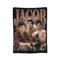 Jacob Black Twilight Bootleg Blanket Coral Fleece Plush Decoration Warm Throw Blankets for Home Bedroom Plush Thin Quilt Size: 75*100cm, Weight: 230 GSM