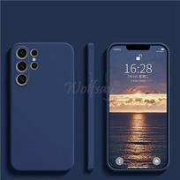 For Samsung Galaxy S24 Ultra Case Liquid Silicone Plain Rubber Funda Protector Case S24 Plus Ultra Cover Samsung S24 Ultra Case S24 mėlyna