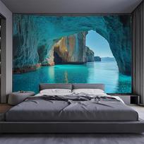 Turquoise Blue Ocean Arch Wall Tapestry Polyester Fiber Home Decor for Living Room Office Stylish Atmosphere Wall Hanging 100X70CM