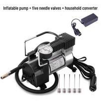 Multi-Purpose Inflator: Ideal for Basketballs, Footballs, Volleyballs, and Tires Single Cylinder 220V/12V Pump + 5 Needles