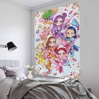 aniem o-Ojamajo Doremi Tapestry Bedroom Living Bar Garden Outdoor Microfiber festival Decoration Background Art Banner 100X70CM