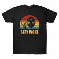 Unisexs Graphic T Short Alien Tee Woke Stay Shirt Funny Vintage Sleeve Smoke Retro S