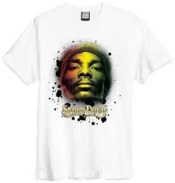 Amplified Tshirt Snoop Dogg Rasta Print White New Jamaica Reggae S