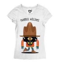 Amplified Tshirt Women Pharrell Williams Monster Hat White S