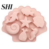 Chocolate Mold Cake Flexible Ocean Animal Design DIY Tool Silicone 3D Sea for Bakery Candy rožinė