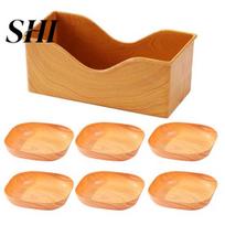 Store Dessert 1 Set Fruit Plates Food Bone Tray Smooth Surface Cake Storage Trays Square Shape Snacks Serving Clear Texture Table Decor Lightweight ruda