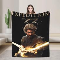Clair Obscur Expedition 33 Gustave Flanelinis pledas Mesti pledą namų dekoravimui Lėktuvo kelionės raštas Lovatiesė Sofos lovos uždangalas 75X95CM