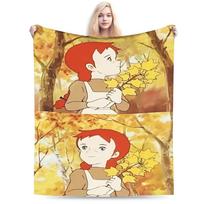Soft BlanketKids Camping Cartoon Manga A-Anne of Green Gables Throw Blanket  Flannel Bedspread For Outdoor Print Sofa Bed Cover 75X95CM