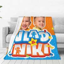 Vlado ir Niki mielos juokingos serijos antklodės, vilnos rašto, daugiafunkcinės, itin minkštos, plonos antklodės, skirtos sofai-lovai 75X95CM orange