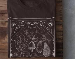 Mushroom Tarot Card Tshirt, Cottagecore Mushroom Clothing,Trad Goth,Dark Academia,Y2k Fairy Grunge,Fairycore Clothing,Y2k Whimsigoth S
