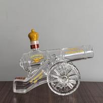Cannon Shaped High Borosilicate Glass Whiskey Decanter Lead Free Liquor Bottle Unique Decor Gift for Men Home Bar Display (as the picture,301-400ml)