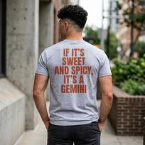 If It’s Sweet and Spicy It’s A Gemini T-Shirt; Funny Trendy Astrology Zodiac Tee; Mystical Star Sign Personality Gift Top S