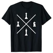 Funny Retro Chess Pieces Player Tshirts Unisex Fashion Casual Tshirt 100 Cotton Loose Oversized Game Knight King Queen T Shirt S įvairiaspalvis