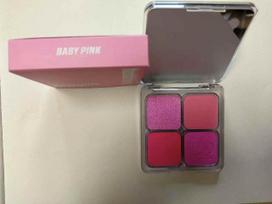 HB Four-Color Blush Highlighter Palette 7.5g Pink Baby Pink Contour Blush Highlighter All-in-One Natural Brightening 3D Look
