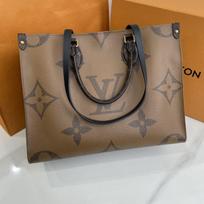 [Pre-Owned] Louis Vuitton Onthego MM 'Brown Giant Monogram/Brown Monogram Reverse Canvas' - Very Good #1D4ZYPL ONE SIZE