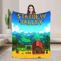 Stardew Valley Well-fed Sheep Knitted Blanket Farming Game Flannel Throw Blanket Decoration Ultra-Soft Warm Bedspreads Portable Size: 75*100cm, Weight: 230 GSM