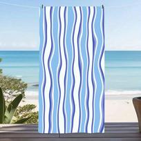 Mid Century Modern Microfiber Beach Towel Abstract Wavy Line Patterns Bath Towel Aesthetic Retro Swim Blanket For Vacation 50x100cm