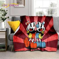 Cuphead Mugman 3D Game Gamer HD Blanket,Soft Throw Blanket for Home Bedroom Bed Sofa Picnic Travel Office Cover Blanket Kid Rest Size: 75*100cm, Weight: 230 GSM