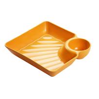 Dumpling Plate Multifunction Sauce Dish Dipping Bowl Dip Serving Platter Snack Bowl Dishes Divided beige