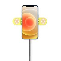 104cm Phone Tripod with Double Foldable Fill Light and Bluetooth Remote for Selfie Live Broadcast geltona