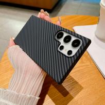 Suitable for Samsung S25 Ultra Carbon Fiber Pattern Mobile Phone Case S23u Ultra-thin S24 Anti Fall Note20 Protective Case Hard S25