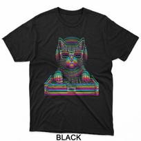 Vaporwave Cat DJ Techno Rave EDM Music Concert Party T-Shirt 2XL