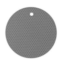 Thickened Round Silicone Mat, Heat Resistant Non-slip Pot Holder, Table Placemat Coaster for Kitchen Dining Table Protection & Daily Use 1PC pilka